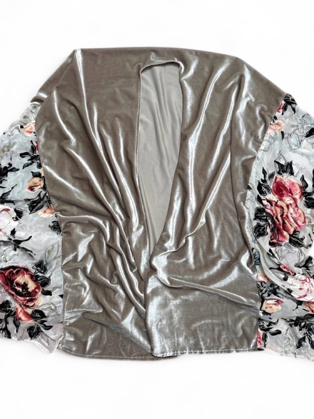 Do everything in love Floral‎ Accented Shimmery Taupe fit over